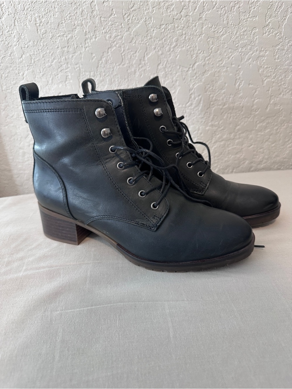 Clarks Mila Lace Black Leather Lace Up Ankle Boots 7.5M